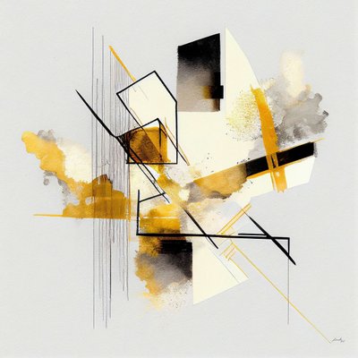 Soyut Geometrik şekiller, Suluboya Tablo, talep üzerine baskı by F. Abderrahim