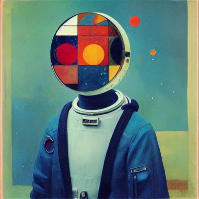 Soyut resim, Rus astronot, Duvar Sanatı | Kanvas Tablolar by F. Abderrahim