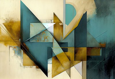 Orta yüzyıl Modern tuval, soyut sanat formları, basılabilir duvar sanatı by F. Abderrahim