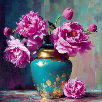 Pembe çiçek tablosu, soyut botanik sanatı, talep üzerine duvar sanatı baskısı by F. Abderrahim