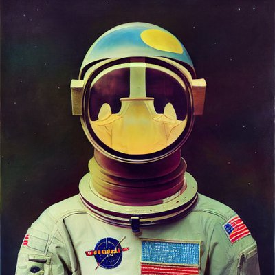 uzayda soyut astronot resmi, çevrimiçi Yazdırılabilir Sanat by F. Abderrahim