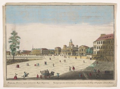 Gezicht op het Buen Retiro Sarayı Madrid Vüe ​​​​et perspektif de la maison de plaisance du roy d