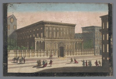 Gezicht op het Palazzo Doria-Tursi te Genua Strada Nuova