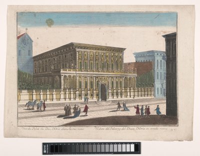 Gezicht op het Palazzo Doria-Tursi te Genua Strada Nuova