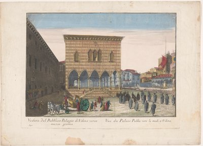 Gezicht op het Stadhuis te Udine Udine Halk Sarayı