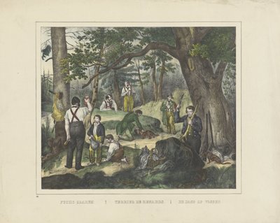 Fuchs kaptı. / Renardları teriyer. / Tilki avı (nesne üzerindeki başlık) by firma Joseph Scholz