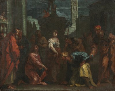 Mesih ve Zina Edilen Kadın by follower of Sebastiano Ricci