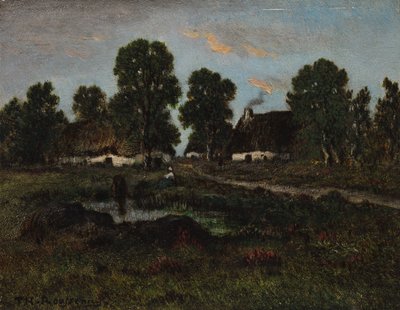 Larchant Yakınındaki Kulübeler by imitator of Théodore Rousseau