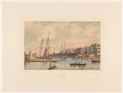 Waaigat ve Willemstad Curaçao şehir duvarı. Waaigat ve şehir duvarı (nesne üzerindeki başlık) by jonkheer Jacob Eduard van Heemskerck