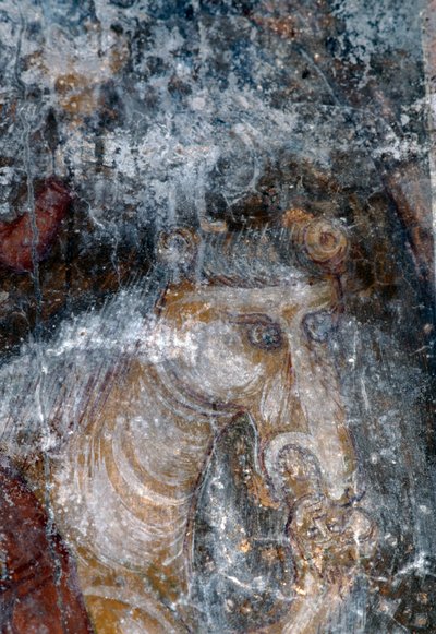 Agia Paraskevi kilisesinde at, fresk, Anisaraki, Girit, Yunanistan (fotoğraf) by Theodore Charles Ange Coquelin