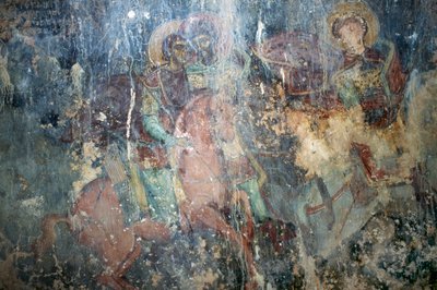 At sırtında azizler, Bizans kilisesi Agios Athanasios