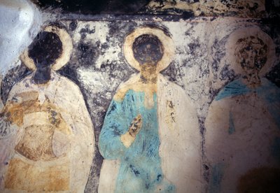 Azizlerin figürleri, Taxiarhis Mihail Roukouniotis manastırındaki fresk, Panormitis, Symi Adası, Yunanistan by Unbekannt Unbekannt