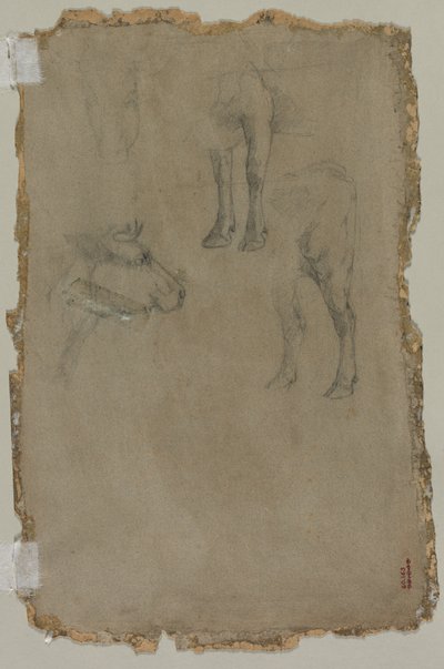 Boğa Çalışmaları (verso) by possibly by Johan Barthold Jongkind