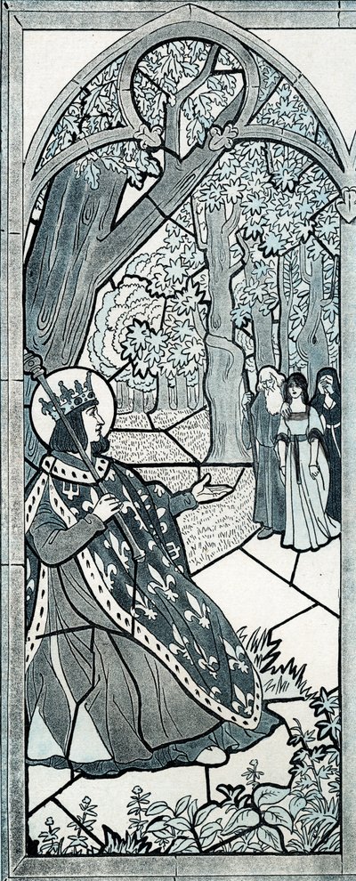 Buradan ayrılan var mı? Louis IX dit Saint Louis (1214-1270), halkı dertlerini anlatmaya teşvik etmek için bir meşenin dibinde adaleti yerine getiriyordu. İş Resmi (Jacques Marie Gaston Onfray ve Breville) (Jacques-Marie) (1858-1931) by pseudonym for Onfray de Breville Jacques Job