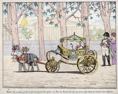 İmparator I. Napolyon Bonapart (1769-1821) ve oğlu Prens Napolyon François Charles Joseph Bonaparte, daha sonra Roma Kralı II. by pseudonym for Onfray de Breville Jacques Job