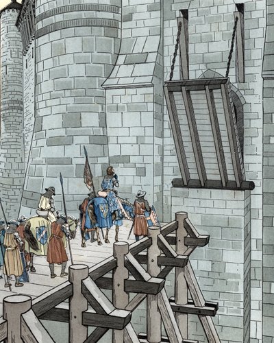 Yüz Yıl Savaşları: Valois'li Philippe VI, Château de Broye'de sığınma talebinde bulunur (1346) by pseudonym for Onfray de Breville Jacques Job