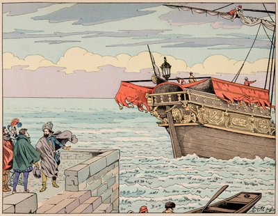 “Le bon roy Henri” kitabından çizim, Jacques Marie Gaston Onfray de Breville dit JOB (1858-1931): Henri IV İngiltere