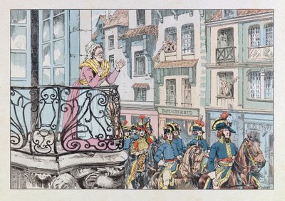 Jacques Marie Gaston Onfray de Breville, JOB (1858 - 1931); “Les epees de France” kitabından bir örnek: General Louis Lazare Hoche (1768-1797) birliklerinin başında kirletiyor; Col, Parça by pseudonym for Onfray de Breville Jacques Job
