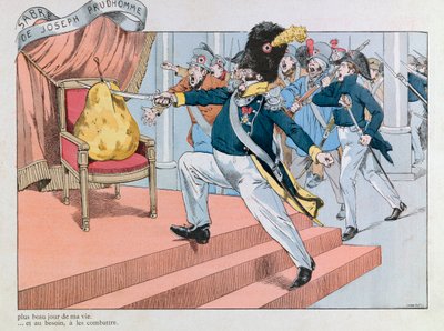 Jacques Marie Gaston Onfray de Breville, JOB (1858 - 1931); “” Les epees de France” kitabından alınan illüstrasyon: Louis philippe chasse du trone (Joseph Prudhomme