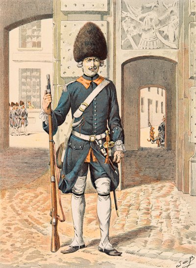 Jacques Marie Gaston Onfroy de Breville dit JOB (1858-1931) - Her zaman Fransız birliklerinin kıyafeti: Kraliyet Muhafızlarının 8. Alayı (1815), Özel Koleksiyon by pseudonym for Onfray de Breville Jacques Job