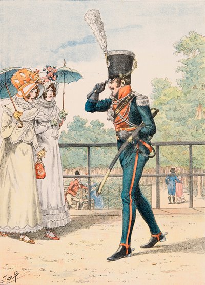 Jacques Marie Gaston Onfroy de Breville dit JOB (1858-1931) - Her zaman Fransız birliklerinin kıyafeti: Berry Dükü Avcısı, Özel Koleksiyon by pseudonym for Onfray de Breville Jacques Job