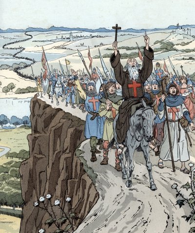 Münzevi Peter, Birinci Haçlı Seferi'ni (1096) "Tanrı istiyor!" by pseudonym for Onfray de Breville Jacques Job