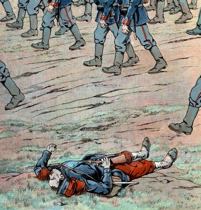Prusyalılar Fransa'yı işgal ediyor: Fransız ölü askeri by pseudonym for Onfray de Breville Jacques Job