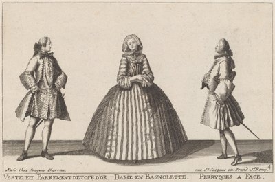 Ceket ve Altın Etofe/Bayan Bagnolet/Yüzlü Peruk by published by Jacques Chéreau