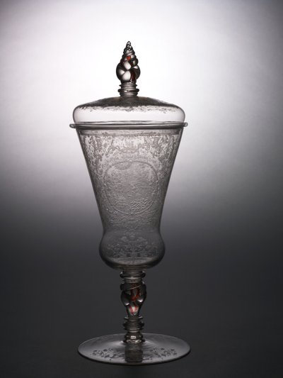 Kapaklı Kadeh, c.1715 (cam) by school Bohemian