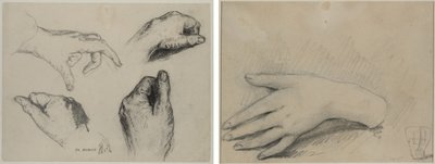 El Çalışması (rekto); Kadın Elinin İncelenmesi (verso) by studio of A. W. A. Plâté Studio (Ceylonese)