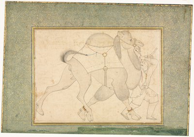 Deve ve Damat; Tek Sayfa İllüstrasyon by style of Shaykh Muhammad