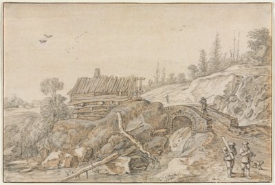 Bir Dere Yanında Kulübe ile Tepelik Manzara, 1627. by van de Velde Esaias