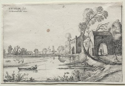 Nehir ve Kapı Evi ile Manzara, 1614. by van de Velde Esaias