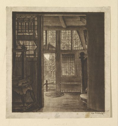Rembrandt'ın evinin içi by weduwe Dietrich
