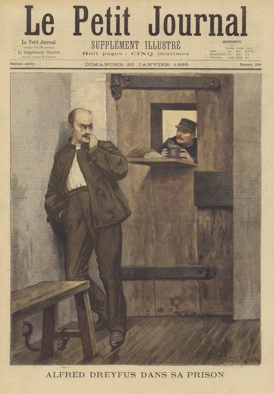 Alfred Dreyfus hapishane hücresinde by French School