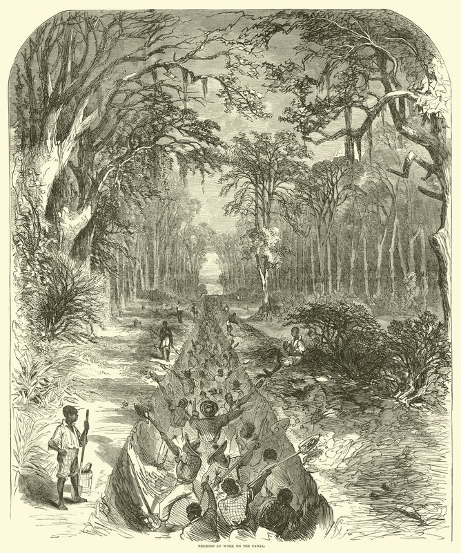 Kanalda çalışan zenciler, Mart 1863 (gravür) by (after) American School