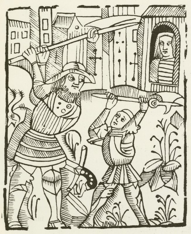 Guy of Warwick (gravür) by (after) English School