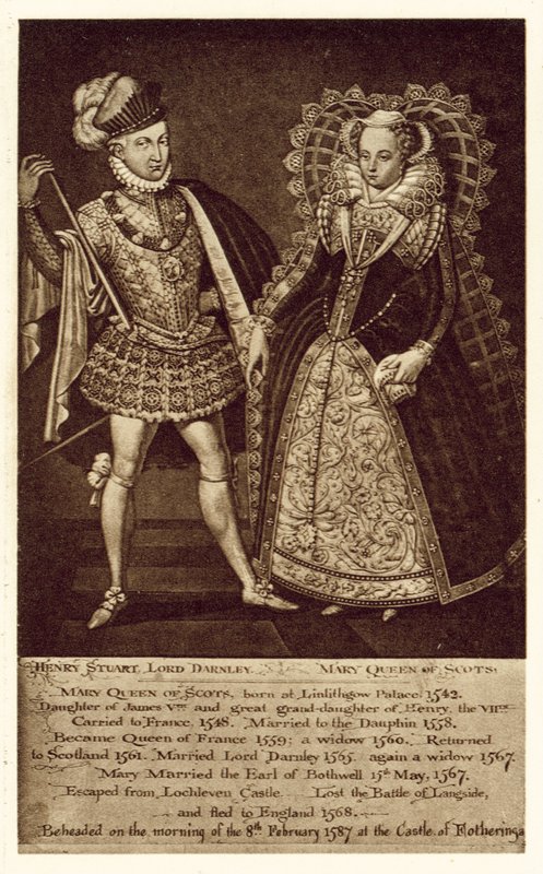 Henry Stuart Lord Darnley, İskoç Kraliçesi Mary (lito) by (after) English School