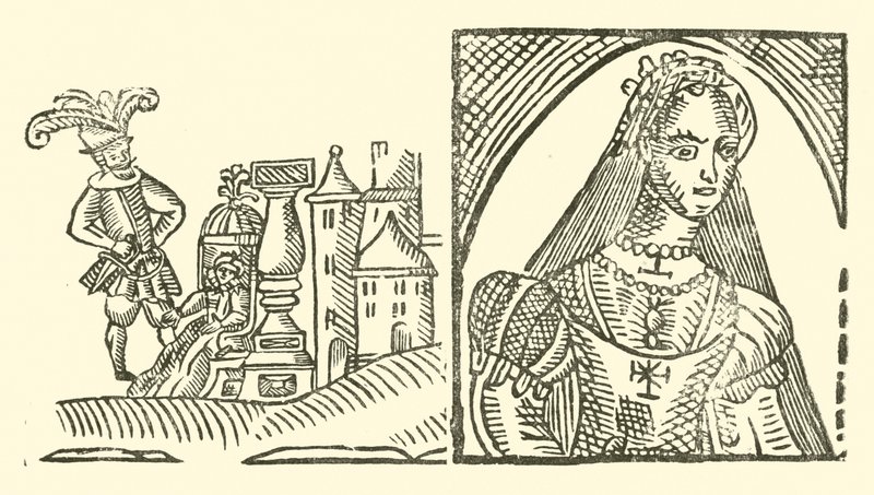 Roxburghe Baladları için İllüstrasyon (tahta baskı) by (after) English School