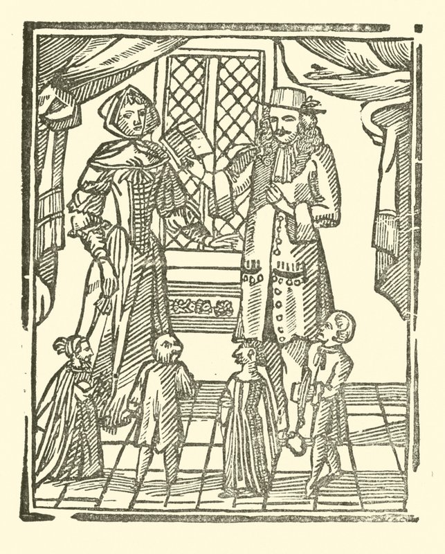 Roxburghe Baladları için İllüstrasyon (tahta baskı) by (after) English School