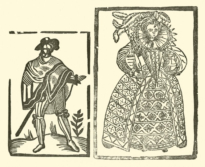 Roxburghe Baladları için İllüstrasyon (tahta baskı) by (after) English School