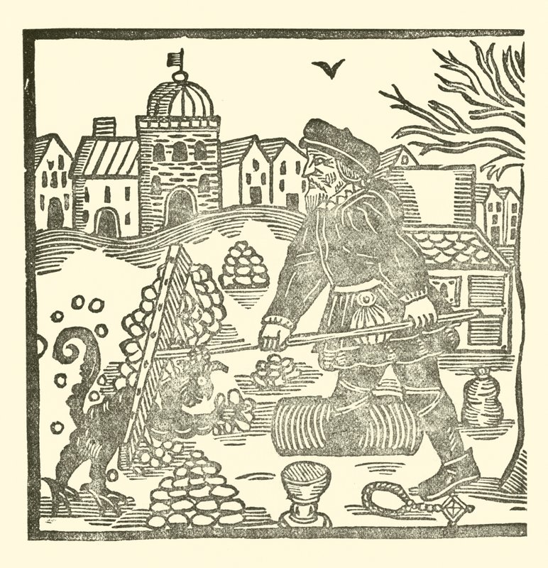 Roxburghe Baladları için İllüstrasyon (tahta baskı) by (after) English School
