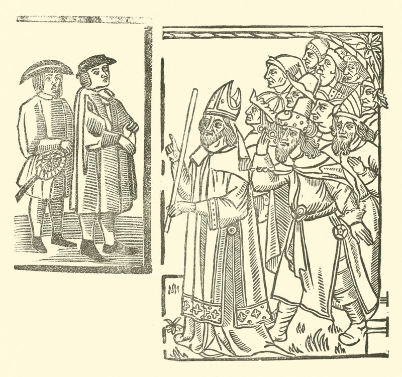 Roxburghe Baladları için İllüstrasyon (tahta baskı) by (after) English School