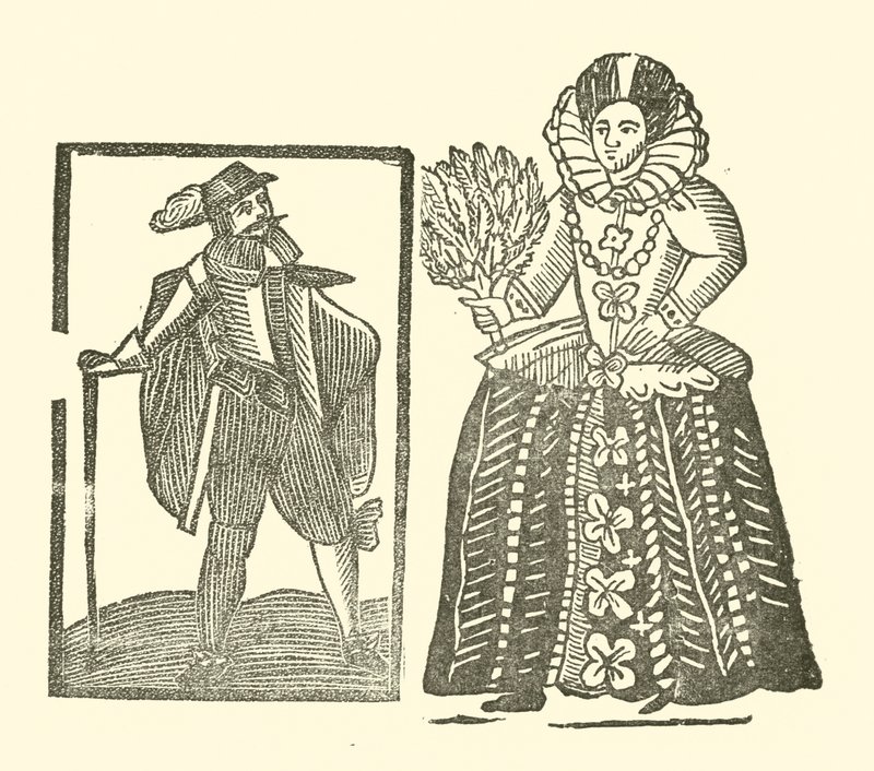 Roxburghe Baladları için İllüstrasyon (tahta baskı) by (after) English School
