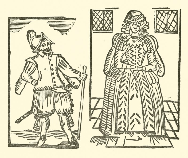 Roxburghe Baladları için İllüstrasyon (tahta baskı) by (after) English School