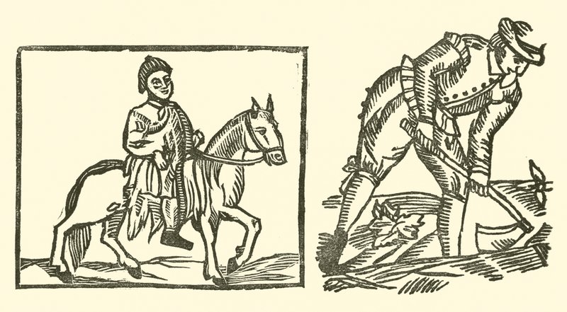 Roxburghe Baladları için İllüstrasyon (tahta baskı) by (after) English School