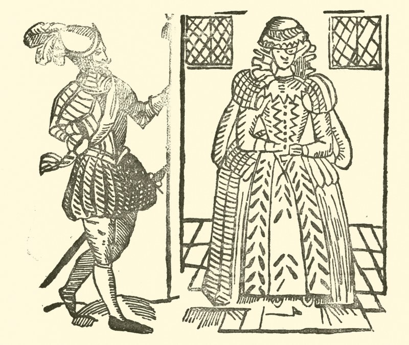 Roxburghe Baladları için İllüstrasyon (tahta baskı) by (after) English School