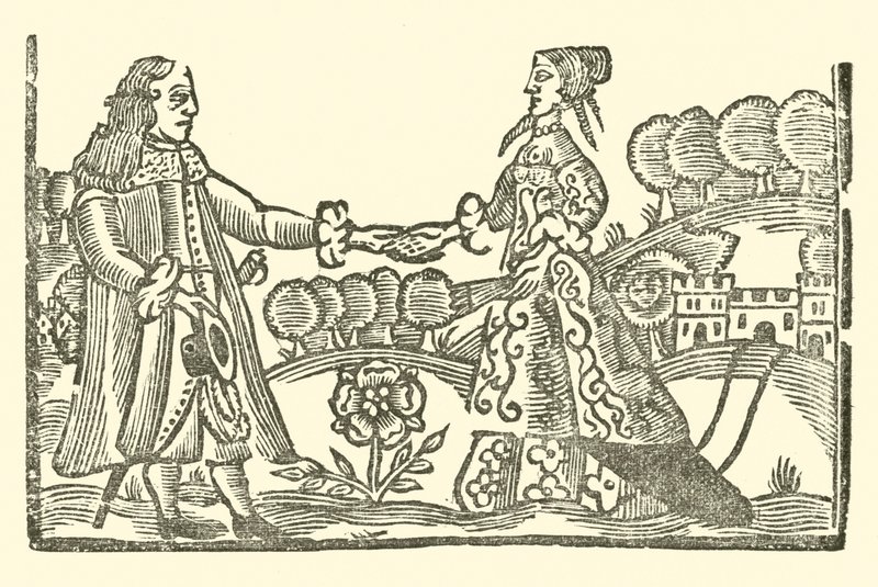 Roxburghe Baladları için İllüstrasyon (tahta baskı) by (after) English School