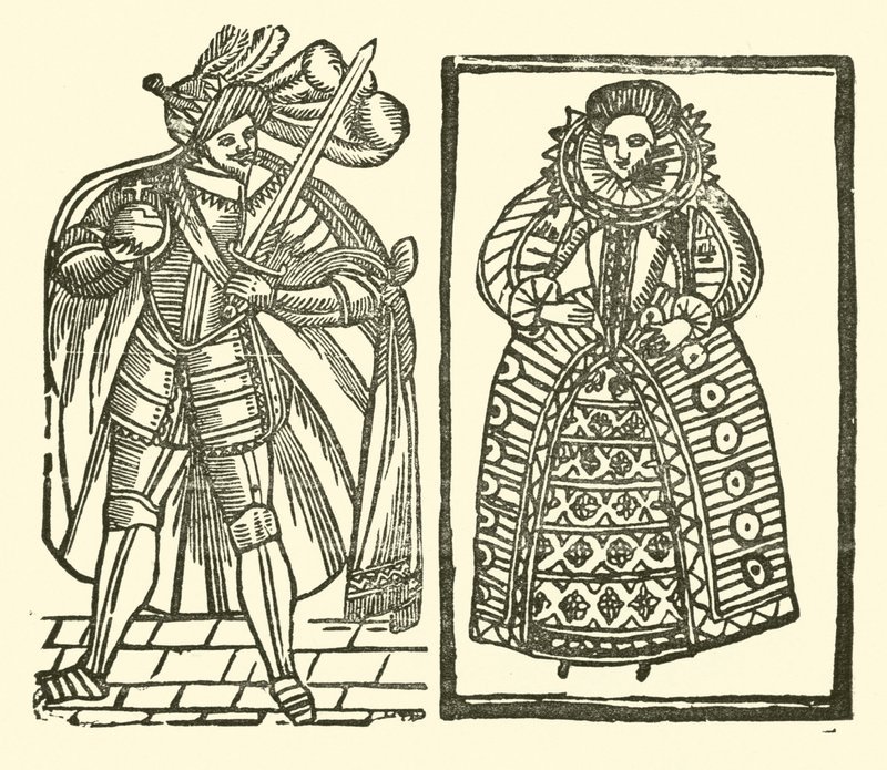 Roxburghe Baladları için İllüstrasyon (tahta baskı) by (after) English School