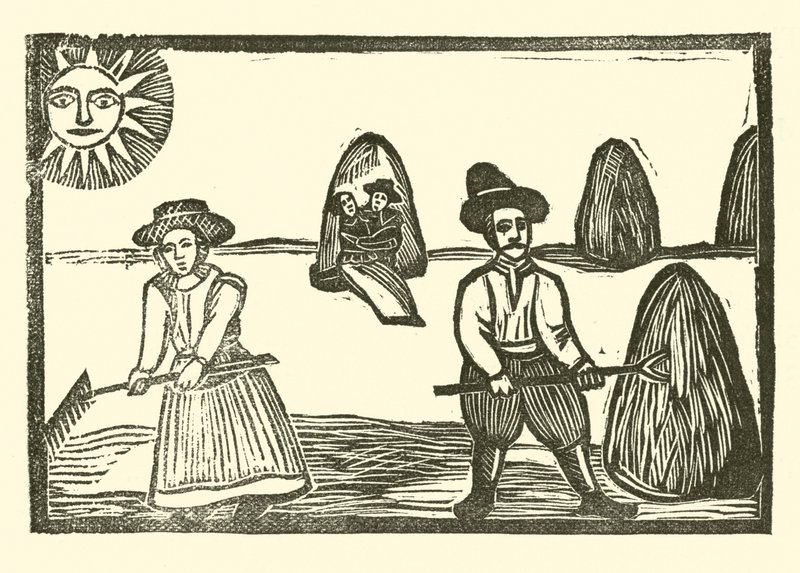 Roxburghe Baladları için İllüstrasyon (tahta baskı) by (after) English School